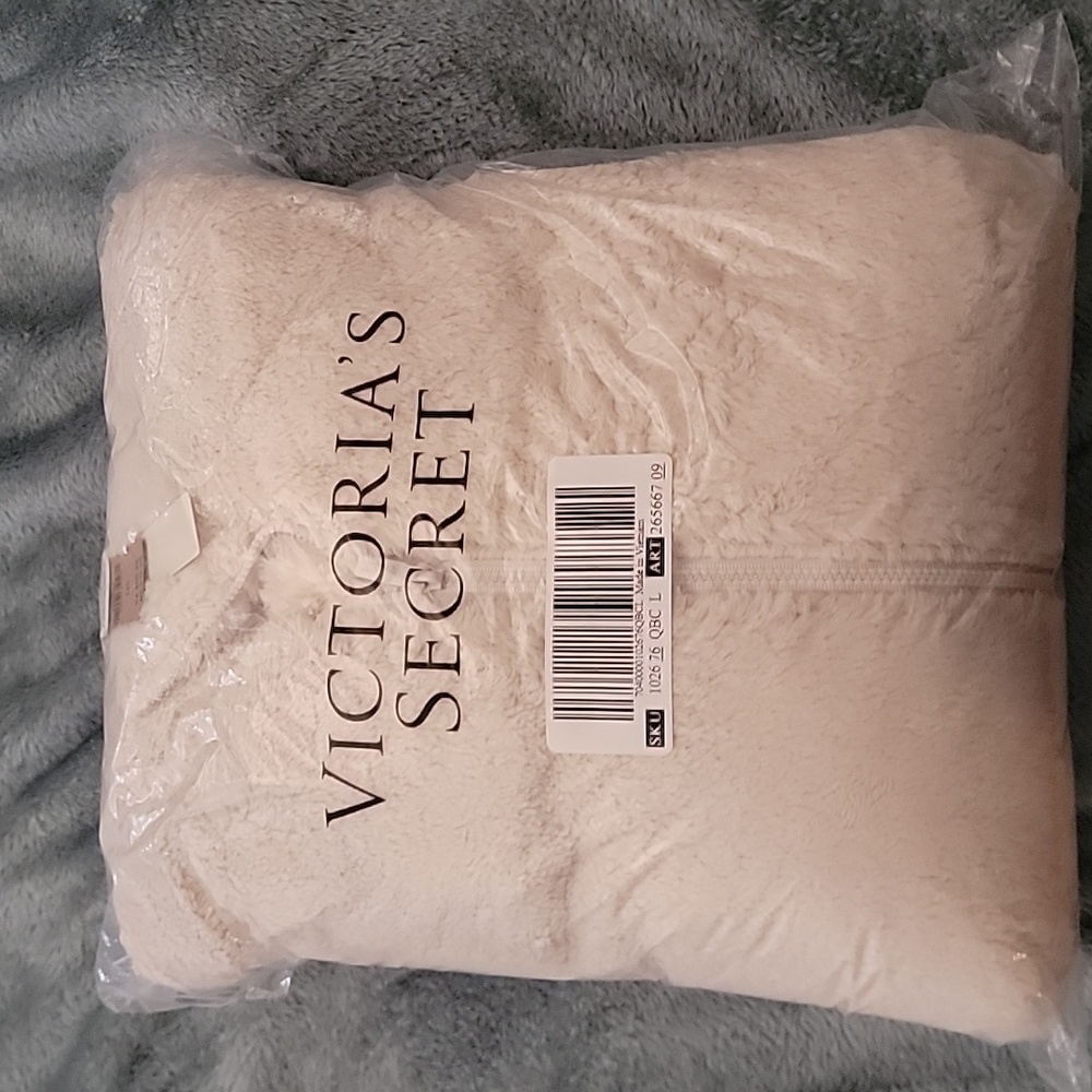 VS Pink Teddy Full Zip Up Jacket Large